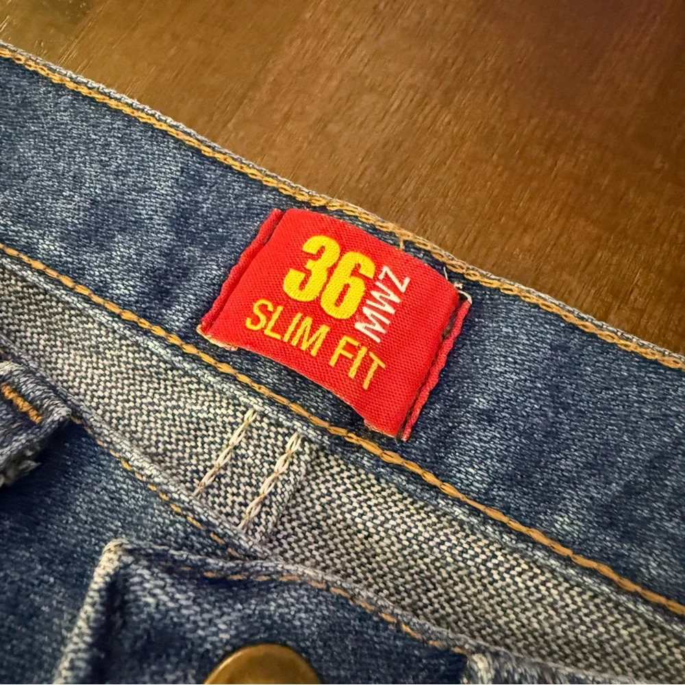 Wrangler 36 MWZ Slim Fit Men's Relaxed Blue‎ Jeans